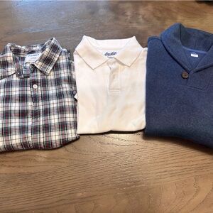 Boys Sweater and Shirts Set - Blue, Cream, Plaid